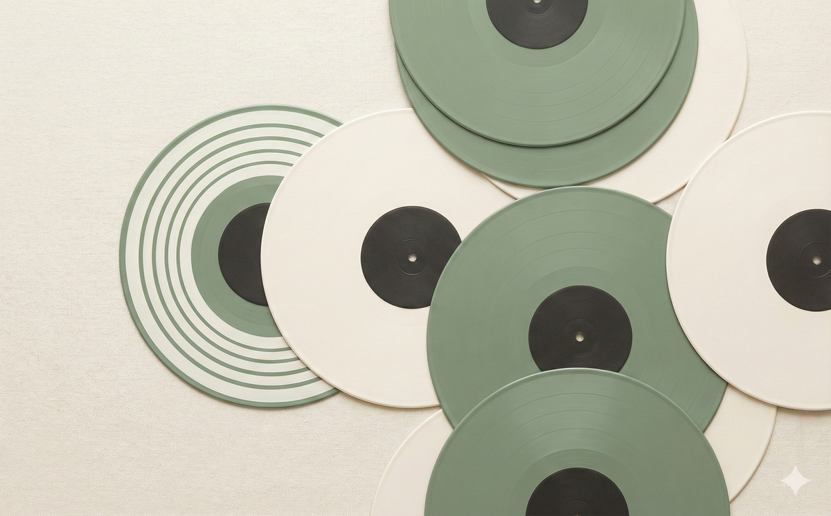 Vinyl Records Flat Lay